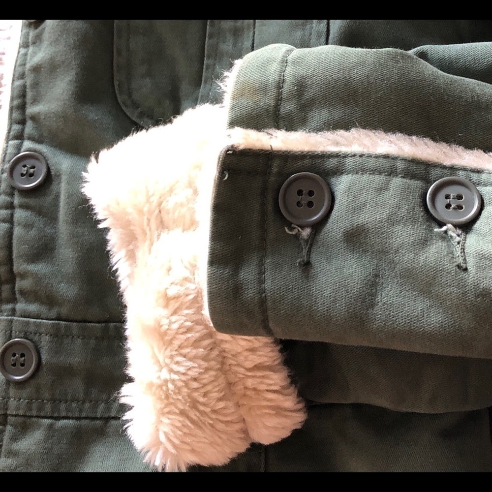 Mossimo Faux Shearling Coat Small Green - Picture 10 of 13